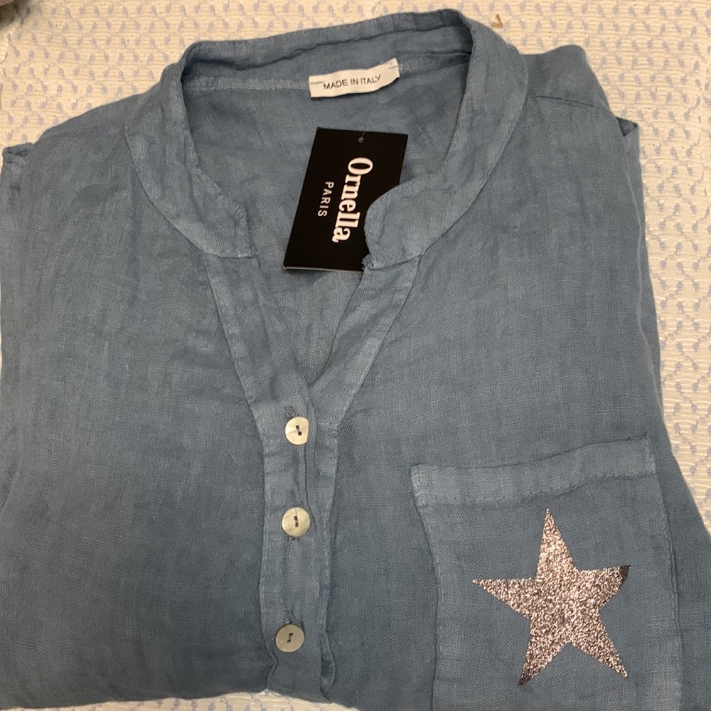 Ornella Paris linen Shirt XXL nwt